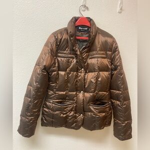 FEYEM Chocolate Brown Goose Down Puffer Jacket Size Medium